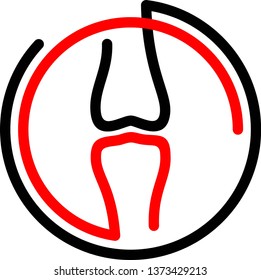 illustration of the human joint. Medical logo