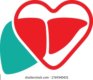 illustration of human liver and heart