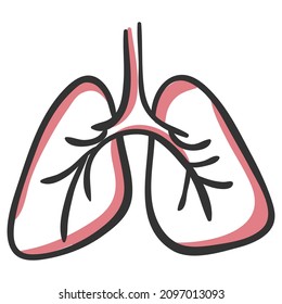 Illustration of a human lung isolated on a white background
