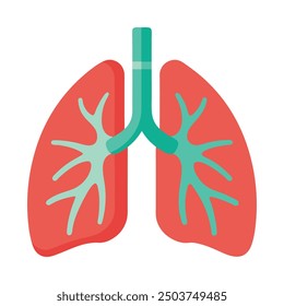 Illustration of human lungs flat design 