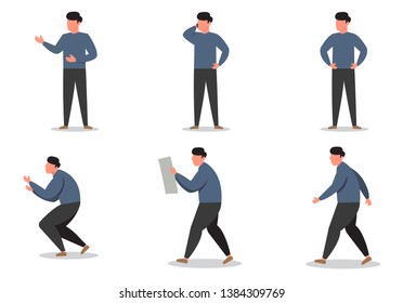 illustration human motion set vector 