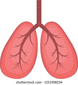 Illustration human organ lungs. Icon lungs.