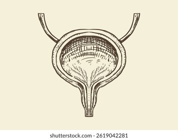 Ilustración de una vejiga de órganos humanos