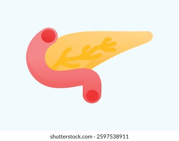 Illustration of an Human Organs Pancreas Gradient Icon