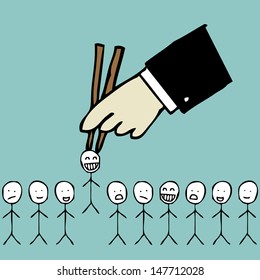 Illustration of human resource choose the candidate