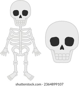 Illustration of human skeleton. On Halloween, it's filled with skeletons.