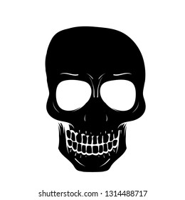 Skull Icon Black Silhouette Human Skull Stock Vector (Royalty Free ...