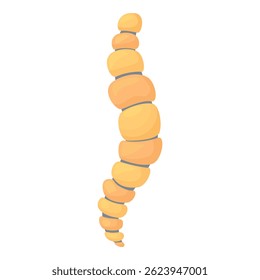 Illustration of a human spine curving to the left, isolated on a white background
