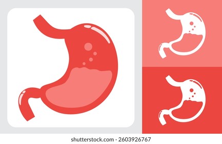 illustration of the human stomach anatomy, showcasing its structure and features for medical purposes.This vector graphic is suitable for medical education, healthcare materials, or anatomical studies