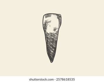 Illustration of an Human Tooth Incisor  Hand Drawn