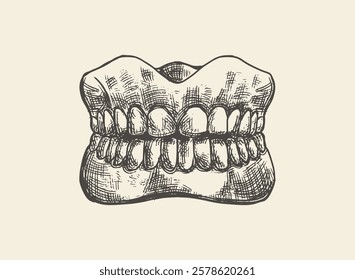 Illustration of an Human Tooth Props Hand Drawn