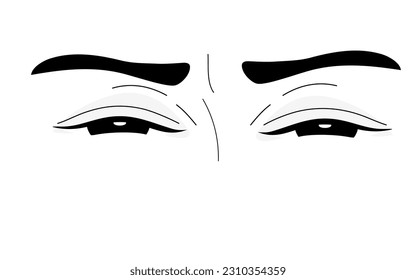 Illustration of human's sad eyes.