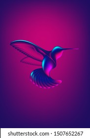 An illustration of a hummingbird animal shape created by mesh tool.