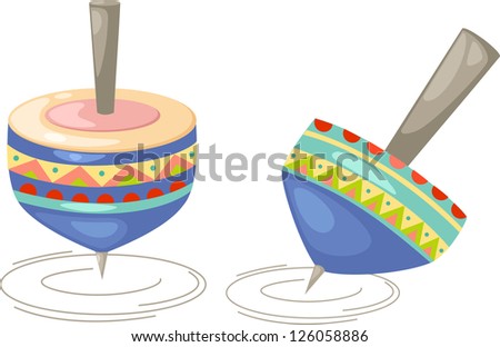 illustration of a Humming-top ,whirligig on a white background