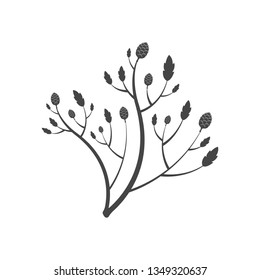 Illustration of humulus. Emblem for the food industry. Logo of organic food.