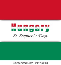  Illustration of Hungary Flag for St. Stephen's Day celebrated by Hungarians in Hungary