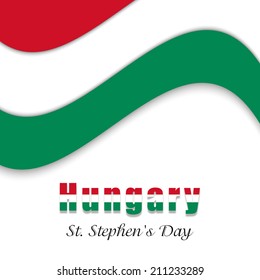  Illustration of Hungary Flag for St. Stephen's Day celebrated by Hungarians in Hungary