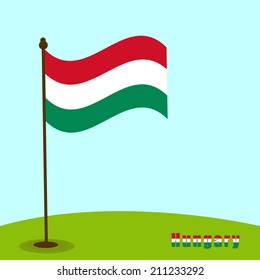  Illustration of Hungary Flag for St. Stephen's Day celebrated by Hungarians in Hungary