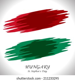   Illustration of Hungary Flag for St. Stephen's Day celebrated by Hungarians in Hungary