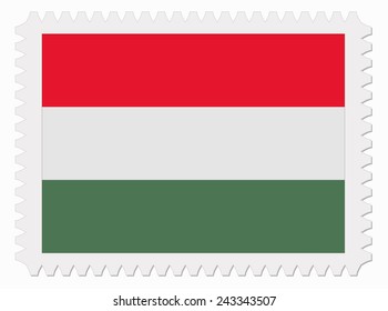 illustration Hungary flag stamp