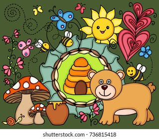 Illustration of a hungry bear