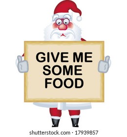 Illustration of hungry Santa Klaus