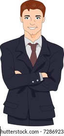 Illustration of a Hunky Businessman