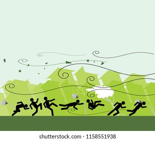 illustration of hurricanes and dangerous tornadoes and windstorm