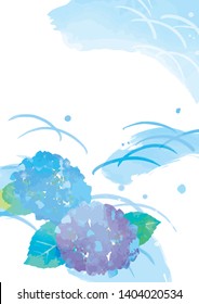 It is an illustration of a hydrangea with a pale watercolor touch (a gentle rain image)