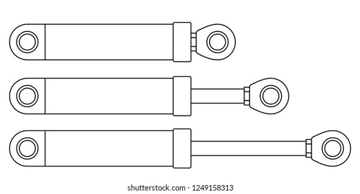 Illustration of the hydraulic cylinder or shock absorber set