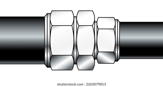 Illustration of hydraulic hoses connection