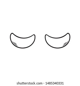 Illustration of hydrogel cosmetic eye patch. Korean cosmetics. Face mask. Perfect for instructions, packaging, print, icons, website, logo, tag, label. Doodle style. Vector version.
