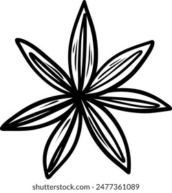 Ilustración jabón de higiene. Vector de esquema. Anís estrellado chino 