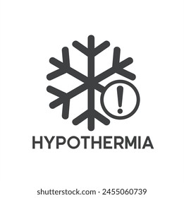 illustration of hypothermia, vector art.