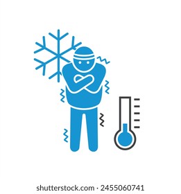 illustration of hypothermia, vector art.