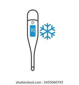 illustration of hypothermia, vector art.