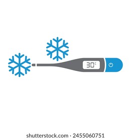 illustration of hypothermia, vector art.