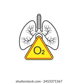 illustration of hypoxia, oxygen levels in cells or body tissues decrease.