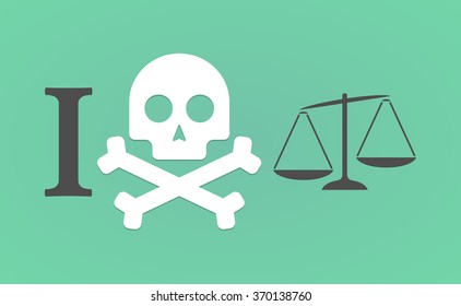 Illustration of an "I don't like" hieroglyph with  an unbalanced weight scale