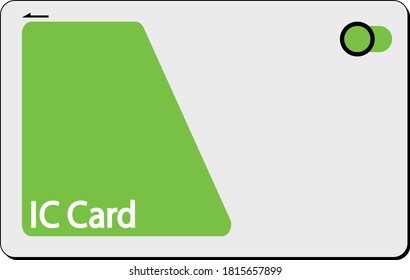 Illustration of ICcard, electronic money, cashless payment, white background