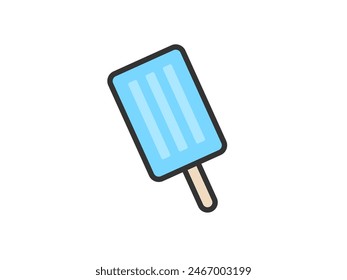 Ilustración del icono de caramelo de hielo (color de dibujo de línea).
