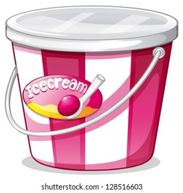 Illustration of an ice cream bucket on a white background