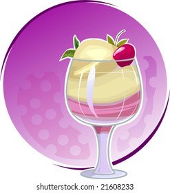 Illustration of ice cream with colour back ground	