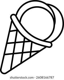 illustration of an ice cream cone icon outline