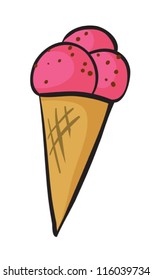 illustration of an ice cream cone on a white background