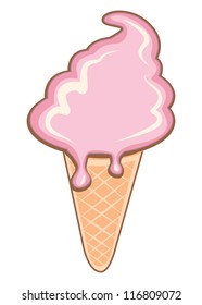 Illustration of ice cream cone on white background