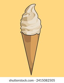 illustration of an ice cream cone suitable for an ice cream seller, vector illustration