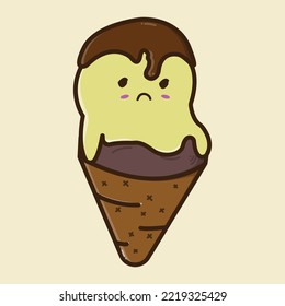 illustration of ice cream cute kawaii food