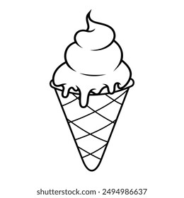 Illustration of a ice cream. Design element for logo, sign, emblem. Vector illustration