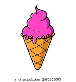 Illustration of a ice cream. Design element for logo, sign, emblem. Vector illustration
